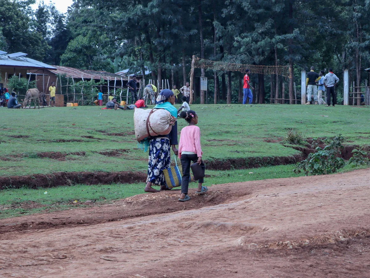 Ethiopian youth participating in a community project